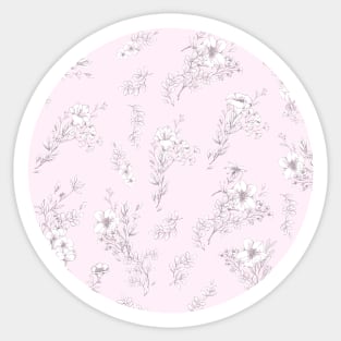 Flowers on pastel pink Sticker